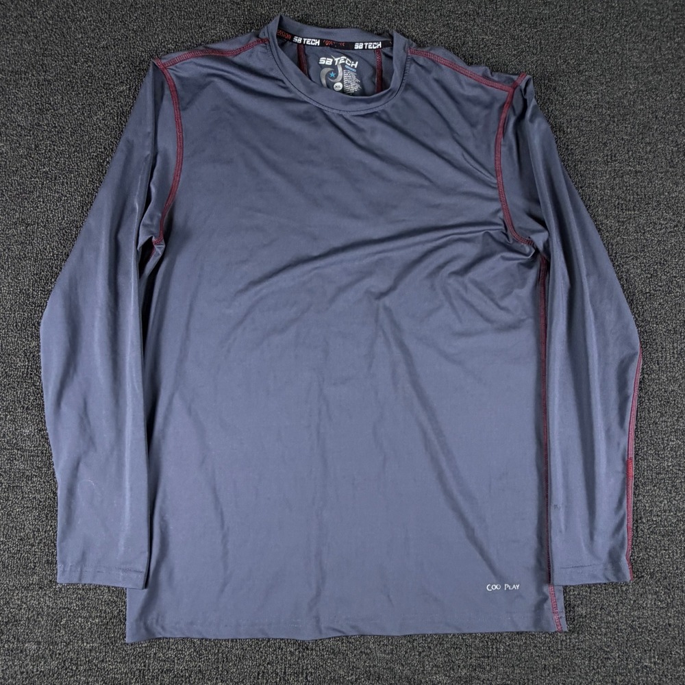 SB Tech Shirt Mens XL CoolPlay Gray Long Sleeve Compression EUC